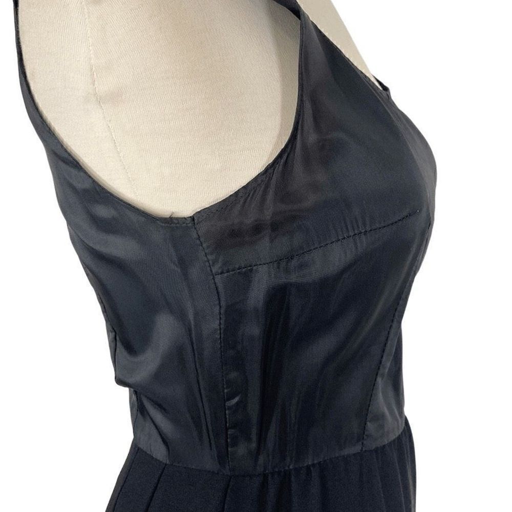 Jeunesse NY S VTG 10 Black Dress Set 1950s Day Suit Bow Volup Satin Shawl Collar - Picture 13 of 13
